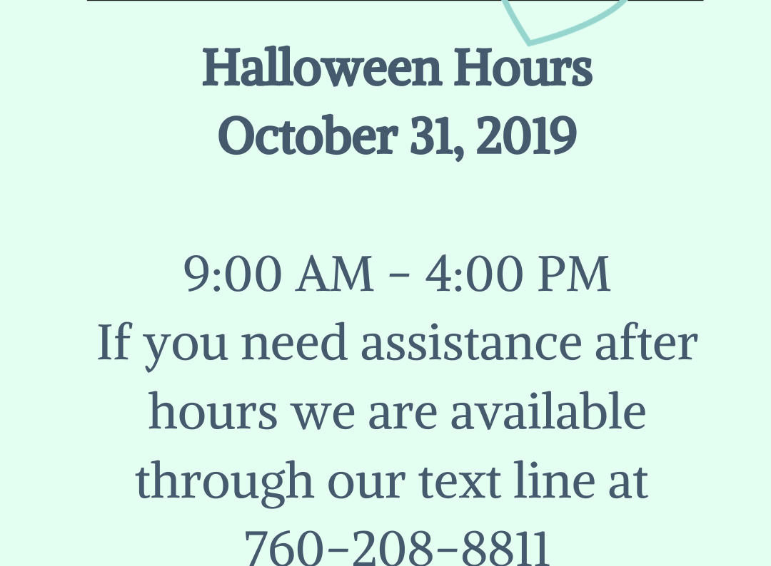 Hours Of Operation    October 31, 2019